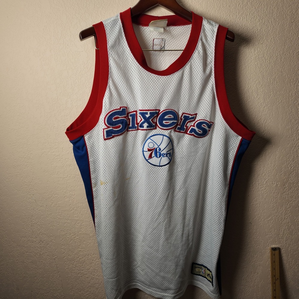 Majestic Hardwood Classics Philadelphia 76ers‎ Basketball Jersey 2XL Stained